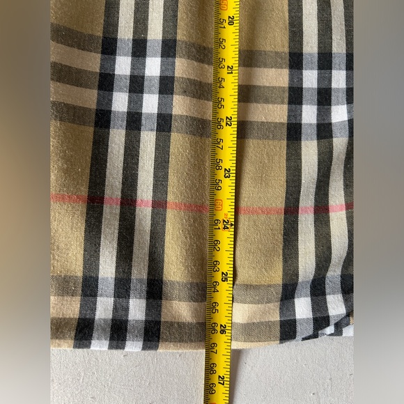 Vintage Burberrys Reversible A Line Cotton Beige Tartan Check Skirt UK 12 - Picture 11 of 16